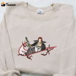 Shank Haki x Swoosh Anime Sweatshirt – Cool Embroidered Clothing for Family B Gift for Men Women Gift Ideas