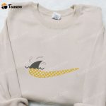 Premium Nike Inspired Embroidered Apparel: Shark Tail x Swoosh Shirt Hoodie & T-shirt