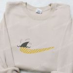 Premium Nike Inspired Embroidered Apparel: Shark Tail x Swoosh Shirt Hoodie & T-shirt