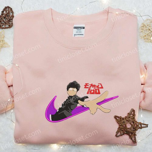 Shigeo Kageyama x Swoosh Anime Sweatshirt: Cool Embroidered Clothing Perfect Family Gift