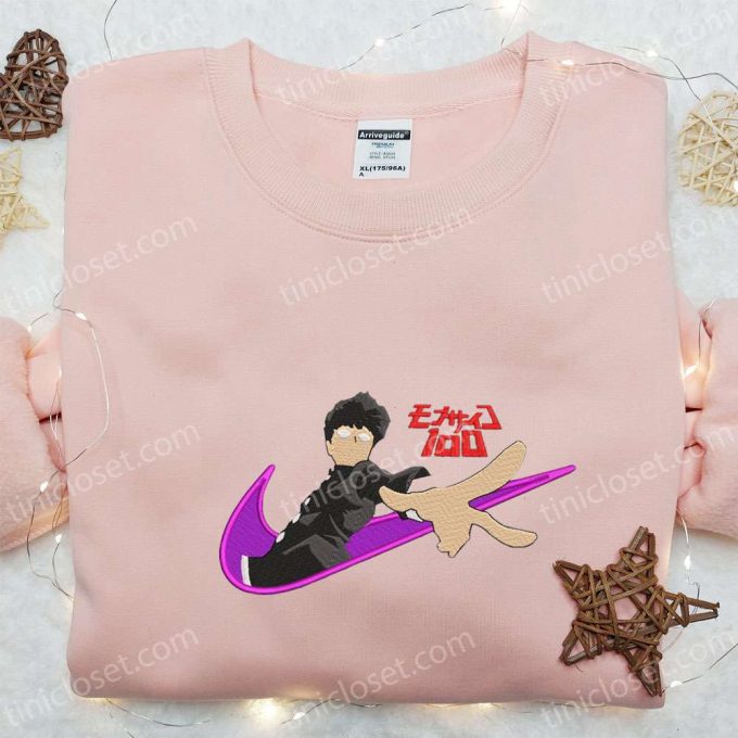 Shigeo Kageyama X Swoosh Anime Sweatshirt: Cool Embroidered Clothing Perfect Family Gift