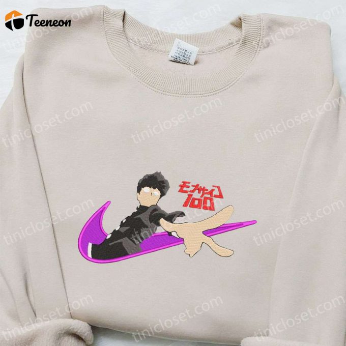 Shigeo Kageyama X Swoosh Anime Sweatshirt: Cool Embroidered Clothing Perfect Family Gift