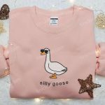 Silly Goose with Sunglasses Embroidered Shirt – Animal & Funny D Gift for Men Women