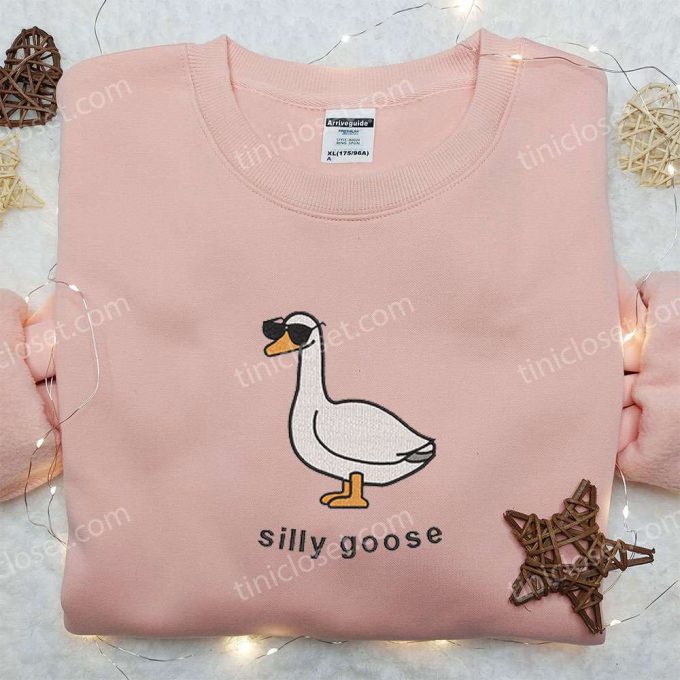 Silly Goose With Sunglasses Embroidered Shirt – Animal &Amp; Funny D Gift For Men Women