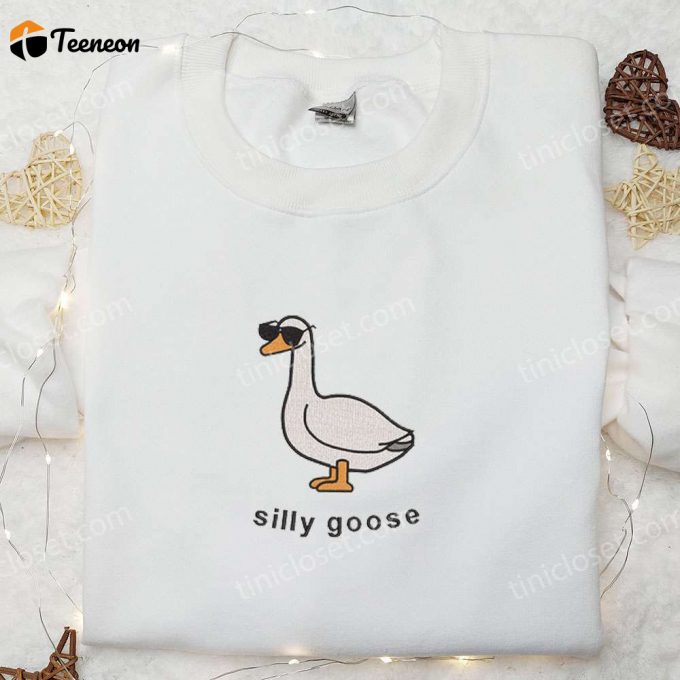 Silly Goose With Sunglasses Embroidered Shirt – Animal &Amp;Amp; Funny D Gift For Men Women