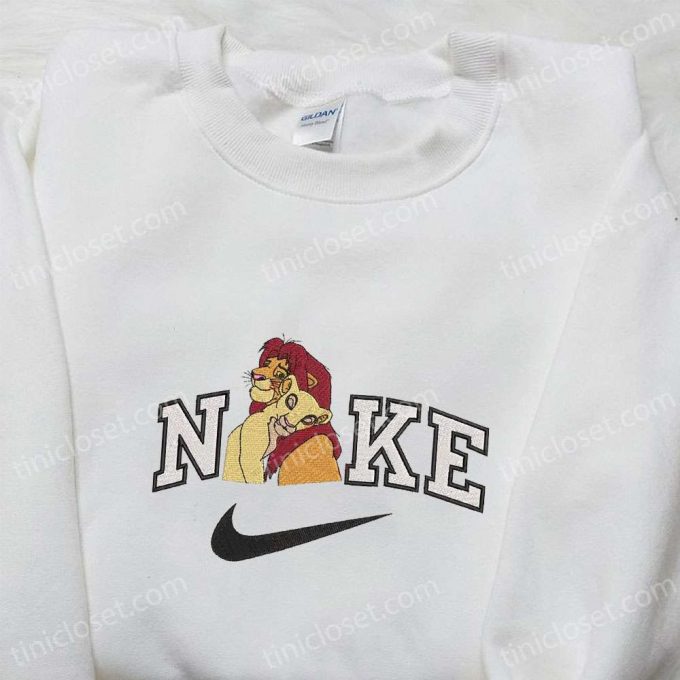 Disney Characters Embroidered Sweatshirt &Amp; T-Shirt: Simba And Nala X Nike B Gift For Men Women Family Gift Ideas!