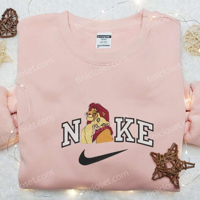 Disney Characters Embroidered Sweatshirt &Amp; T-Shirt: Simba And Nala X Nike B Gift For Men Women Family Gift Ideas!