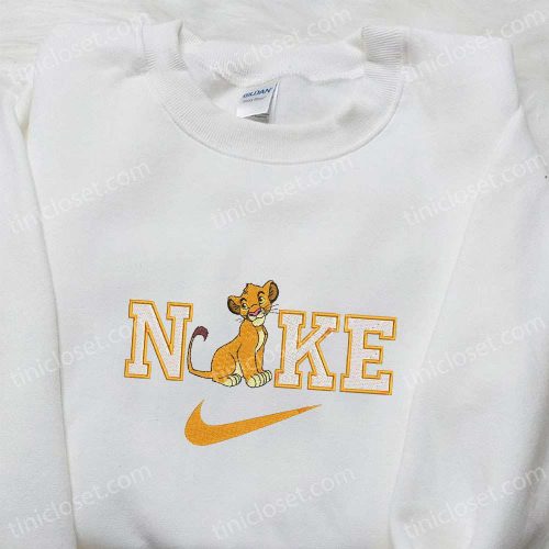 Simba x Nike Embroidered Sweatshirt & Disney Characters T-shirt: B Gift for Men Women Family Gift Ideas