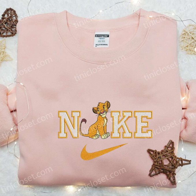 Simba X Nike Embroidered Sweatshirt &Amp; Disney Characters T-Shirt: B Gift For Men Women Family Gift Ideas