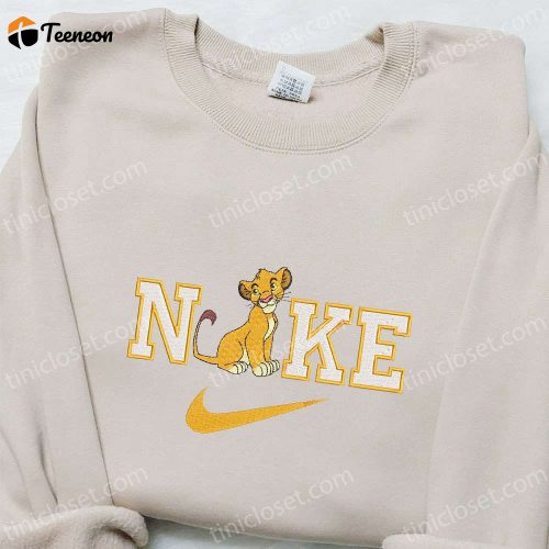 Simba x Nike Embroidered Sweatshirt & Disney Characters T-shirt: B Gift for Men Women Family Gift Ideas