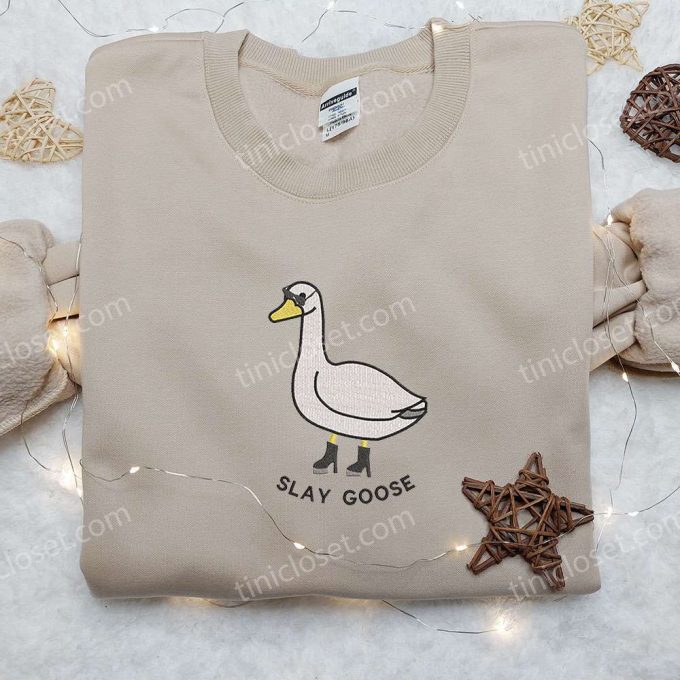 Slay Goose Embroidered Shirt: Animal &Amp; Funny D Gift For Men Women For Engaging Style