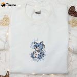 Smile Through The Pain Blue Bear Embroidered Shirt: Cool & B Gift for Men Women Family Gift