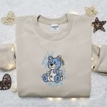 Smile Through The Pain Blue Bear Embroidered Shirt: Cool & B Gift for Men Women Family Gift