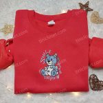 Smile Through The Pain Blue Bear Embroidered Shirt: Cool & B Gift for Men Women Family Gift