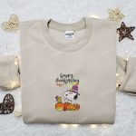 Snoopy and Woodstock Happy Thanksgiving Shirt & Peanuts Cartoon Hoodie – B Gift for Men Women Family Gifts