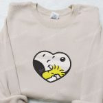 Snoopy & Woodstock Heart Shirt & Peanuts Cartoon Hoodie: Perfect Family Gifts