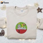 Snoopy & Woodstock Xmas Embroidered Shirt & Hoodie: Perfect Family Holiday Gifts