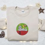 Snoopy & Woodstock Xmas Embroidered Shirt & Hoodie: Perfect Family Holiday Gifts