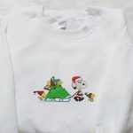 Snoopy & Woodstocks Christmas Embroidered Shirt Peanuts Cartoon Hoodie & Sweatshirt: F Gift for Men Women Apparel