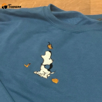 Stylish Snoopy Autumn Leaves Embroidered Shirt: Embrace the Season with this Unique Fall Fashion