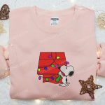 Snoopy Christmas House Embroidered Shirt & Peanuts Cartoon Hoodie: B Gift for Men Women Family Christmas Gifts