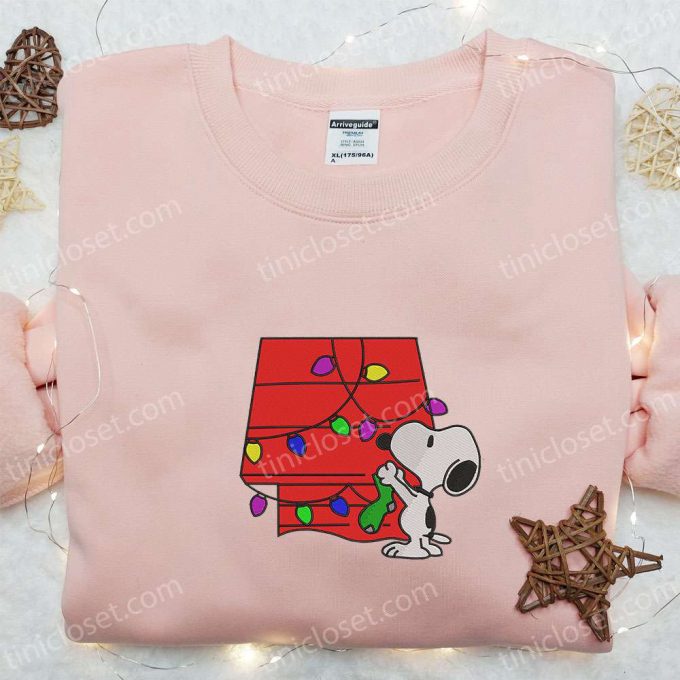 Snoopy Christmas House Embroidered Shirt &Amp; Peanuts Cartoon Hoodie: B Gift For Men Women Family Christmas Gifts