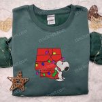 Snoopy Christmas House Embroidered Shirt & Peanuts Cartoon Hoodie: B Gift for Men Women Family Christmas Gifts