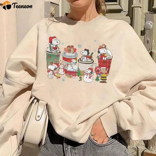 Snoopy Christmas Shirt: Cozy up with a Latte and Festive Style!