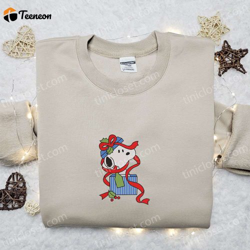 Snoopy Christmas Gift Embroidered Shirt & Peanuts Cartoon Hoodie: B Gift for Men Women Family Christmas Gifts