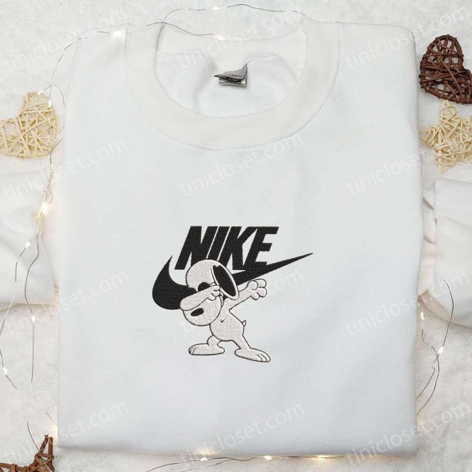 Snoopy Swag X Swoosh Cartoon Embroidered Sweatshirt &Amp; Disney Characters Shirt: B Gift For Men Women Family Gift Ideas