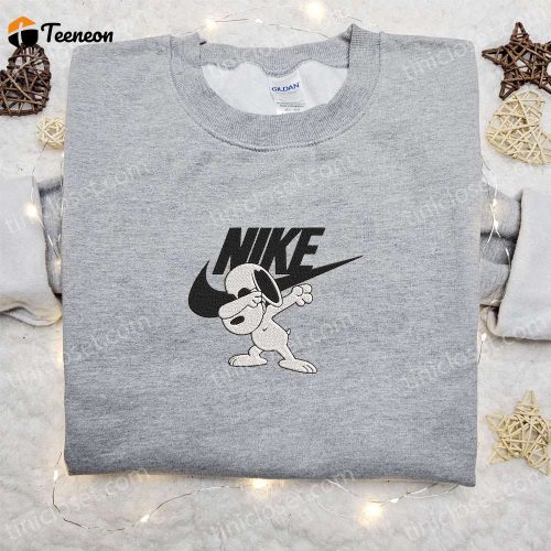 Snoopy Swag x Swoosh Cartoon Embroidered Sweatshirt & Disney Characters Shirt: B Gift for Men Women Family Gift Ideas