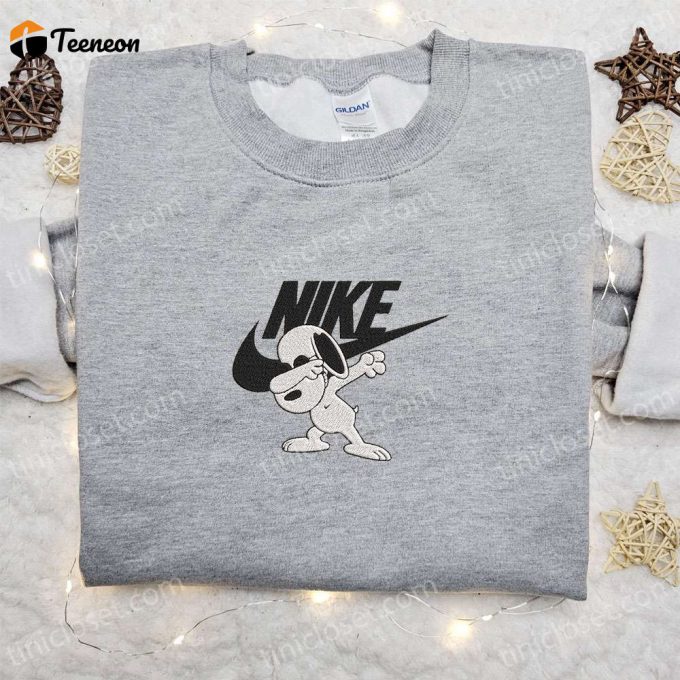 Snoopy Swag X Swoosh Cartoon Embroidered Sweatshirt &Amp;Amp; Disney Characters Shirt: B Gift For Men Women Family Gift Ideas