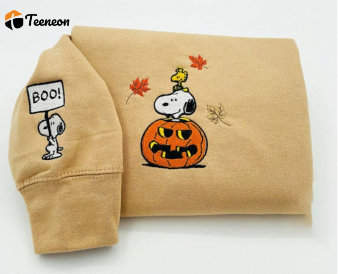 Snoopy Woodstock Fall Embroidered Shirt: Cozy &Amp;Amp; Stylish Apparel For Autumn Fun!