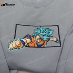 Dragon Ball Z Embroidered Shirt Sweatshirt & Hoodie: Goku Vegeta Super Saiyan Blue Anime-Inspired D Gift for Men Women