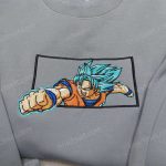 Dragon Ball Z Embroidered Shirt Sweatshirt & Hoodie: Goku Vegeta Super Saiyan Blue Anime-Inspired D Gift for Men Women