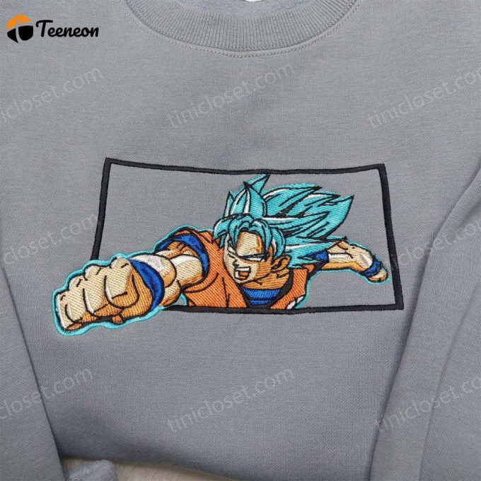 Dragon Ball Z Embroidered Shirt Sweatshirt &Amp;Amp; Hoodie: Goku Vegeta Super Saiyan Blue Anime-Inspired D Gift For Men Women