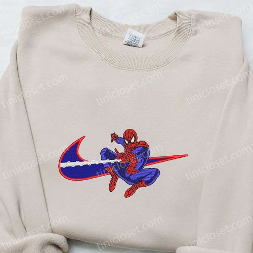 Spider-Man Movie x Swoosh Embroidered Hoodie: Marvel Cinematic Universe s B Gift for Men Women Family Gift Idea