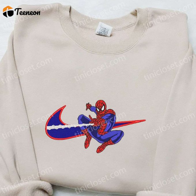 Spider-Man Movie X Swoosh Embroidered Hoodie: Marvel Cinematic Universe S B Gift For Men Women Family Gift Idea