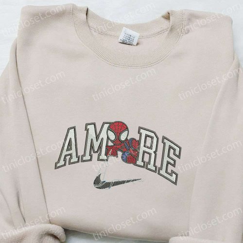 Spider-Man x Swoosh Movie Embroidered Hoodie: B Gift for Men Women MCU Gift for Family