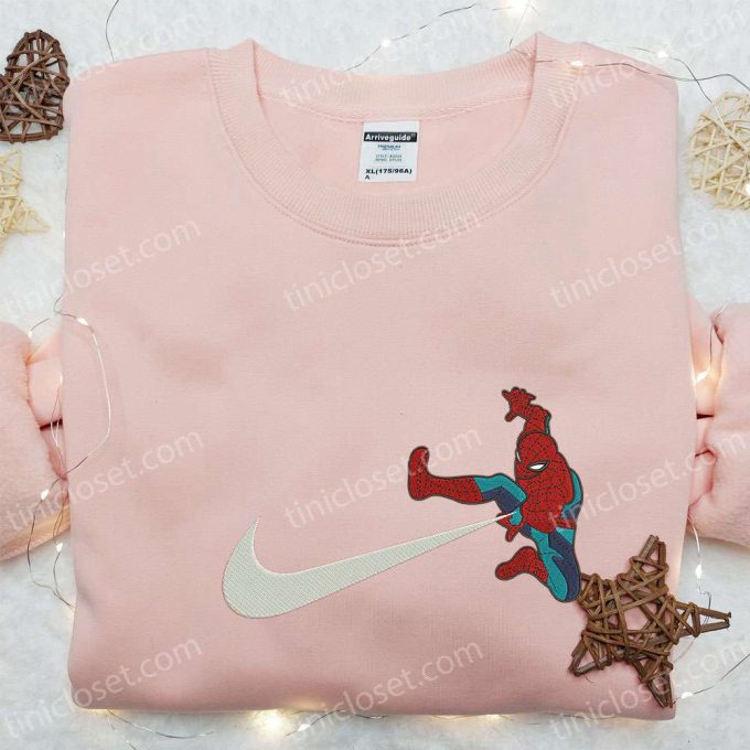 Spider-Man X Swoosh Movie Embroidered Shirt: Marvel Comics B Gift For Men Women Gift For Family