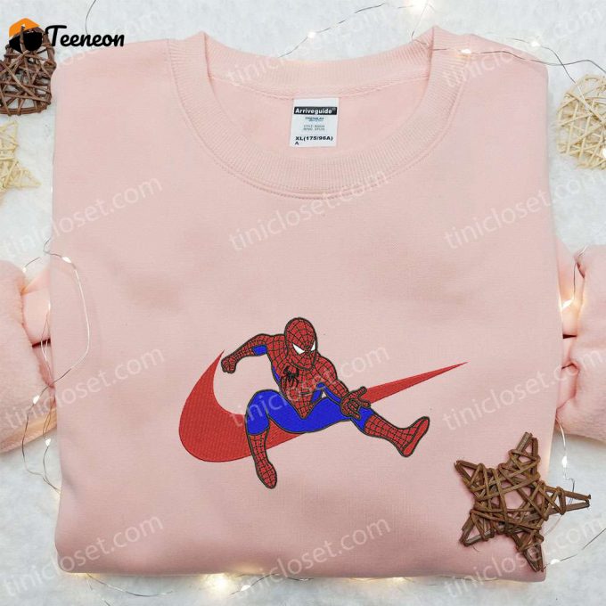 Spider-Man X Swoosh Movie Embroidered Sweatshirt Marvel Cinematic Universe Shirt – Customizable D Gift For Men Women