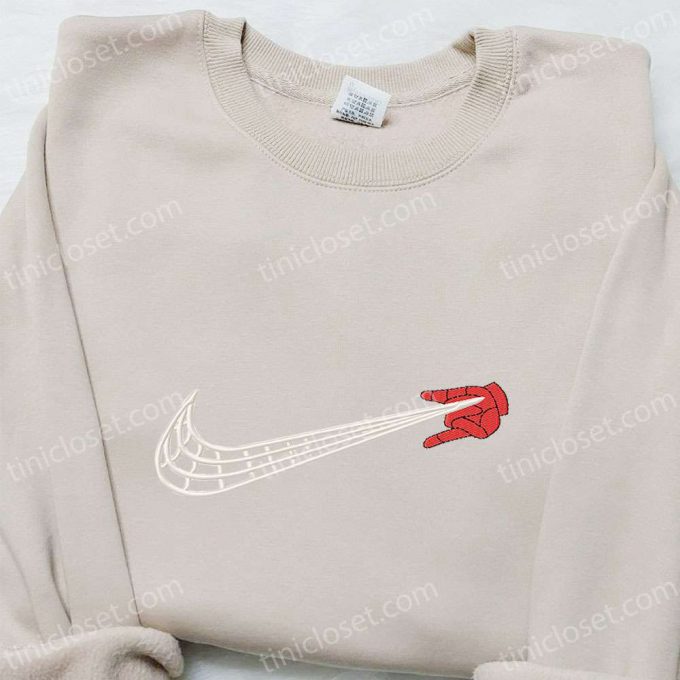 Spider-Man X Swoosh Embroidered Sweatshirt: Marvel Comics Hoodie B Gift For Men Women Birthday Gift Ideas