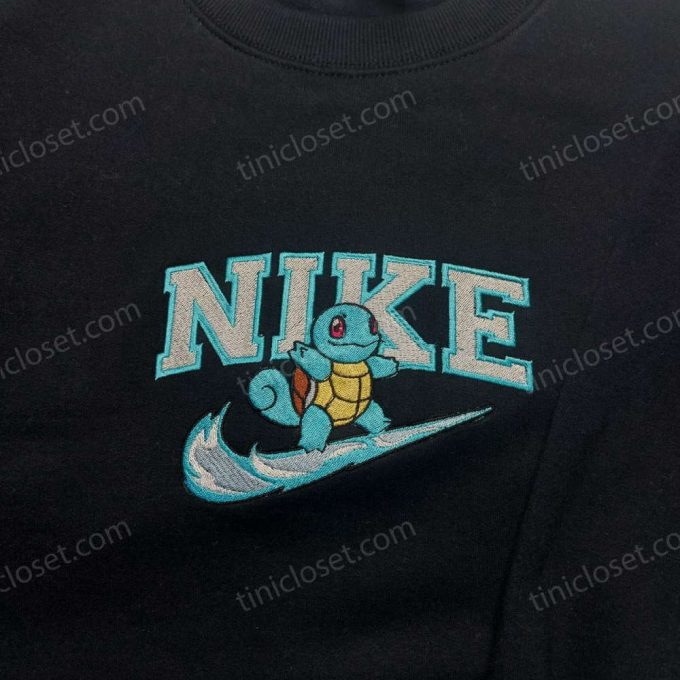 Squirtle Nike Embroidered Sweatshirt &Amp; Pokemon Shirt: Perfect Anime Gifts For Fans