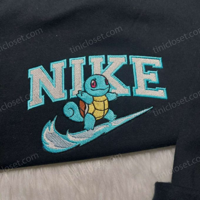 Squirtle Nike Embroidered Sweatshirt &Amp; Pokemon Shirt: Perfect Anime Gifts For Fans