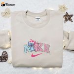 Stitch Angel Couple Love x Nike Embroidered Sweatshirt Lilo and Stitch Disney Shirt B Gift for Men Women Valentine Gift