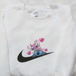 Disney Stitch Angel Couple Love Hoodie – Cartoon Embroidered Shirt B Gift for Men Women Family Gift Ideas