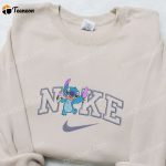 Nike Inspired Embroidered Hoodie: Stitch Ice Cream x Nike Cartoon Sweatshirt – Perfect Family Gift Ideas