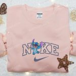 Nike Inspired Embroidered Hoodie: Stitch Ice Cream x Nike Cartoon Sweatshirt – Perfect Family Gift Ideas