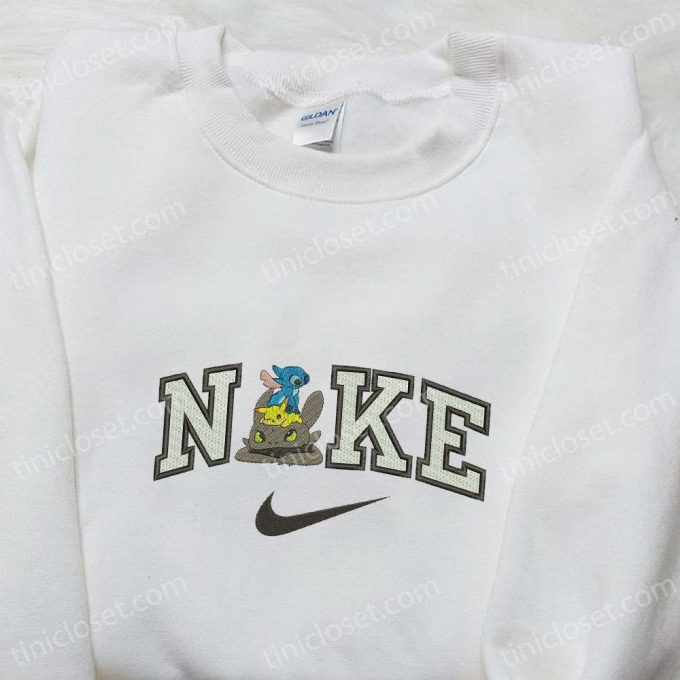 Stitch Toothl Gift For Men Women Pikachu X Nike Cartoon Embroidered Sweatshirt: B Gift For Men Women Nike-Inspired Hoodie For Birthday Gift