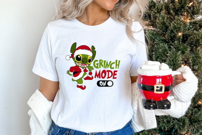 Get Festive With Stitch X Grinch Christmas Shirt – Perfect Holiday Apparel For Disney And Dr Seuss Fans!